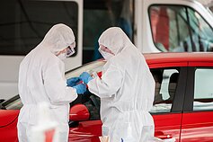 mobilusis punktas koronaviruso ėminiams rinkti