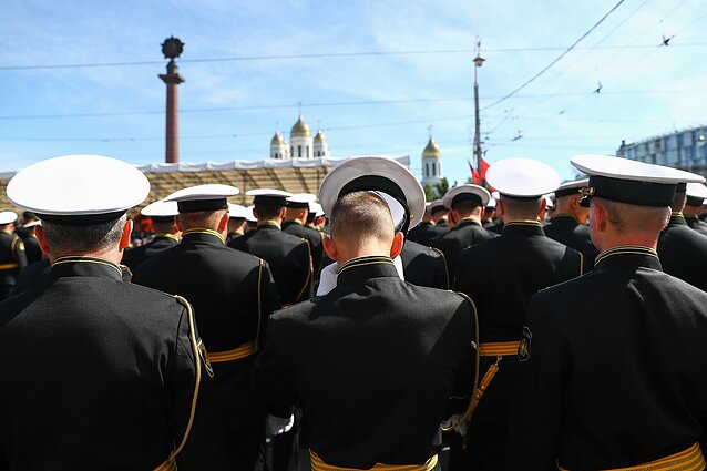 Russian troops in Kaliningrad.