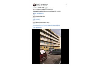 Nendrės Černiauskienės „Facebook“ įrašas
