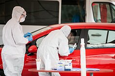 Mobilusis punktas koronaviruso ėminiams rinkti