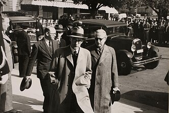 Lietuvos diplomatai Ženevoje 1935 m. Iš kairės: Petras Klimas, Stasys Lozoraitis, Edvardas Turauskas
