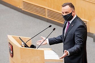 Andrzej Duda at the Lithuanian parliament, Seimas