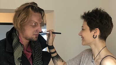 Justino Lapatinsko vaizdo klipo filmavimo akimirka