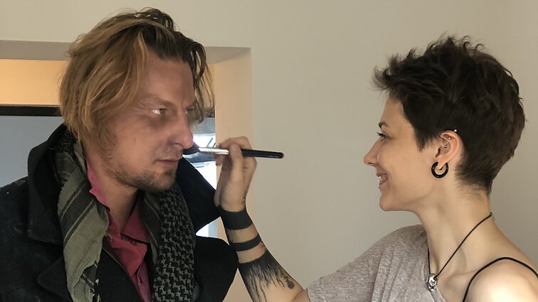 Justino Lapatinsko vaizdo klipo filmavimo akimirka