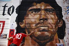 Diego Maradona mural in Buenos Aires, Argentina