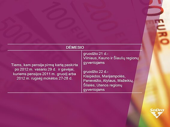 Pensijų mokėjimo grafikas