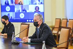 Gitanas Nausėda nuotoliniu būdu susitiko su naujos sudėties Teisėjų tarybos nariais