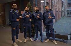 Tomas Masiulis, Šarūnas Jasikevičius, Darius Maskoliūnas ir Justinas Grainys