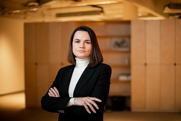 Baltarusijos opozicijos lyderės Sviatlanos Cichanouskajos spaudos konferencija