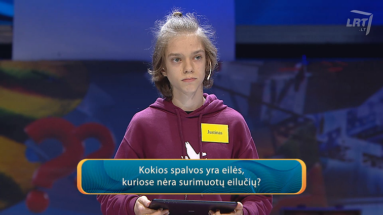 Lietuvos tūkstantmečio vaikai. Kokios spalvos yra eilės, kuriose nėra surimuotų eilučių?