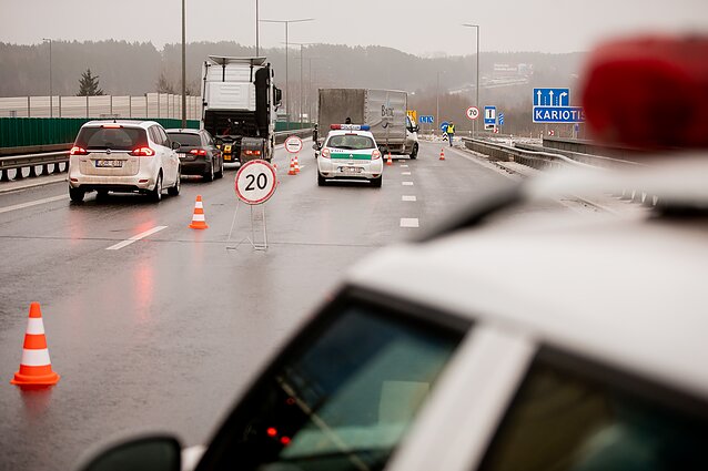 Policijos patikra kelyje A1, karantinas
