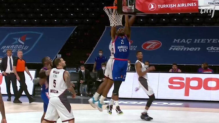 Stambulo „Anadolu Efes“ – Milano „Armani“ rungtynių santrauka
