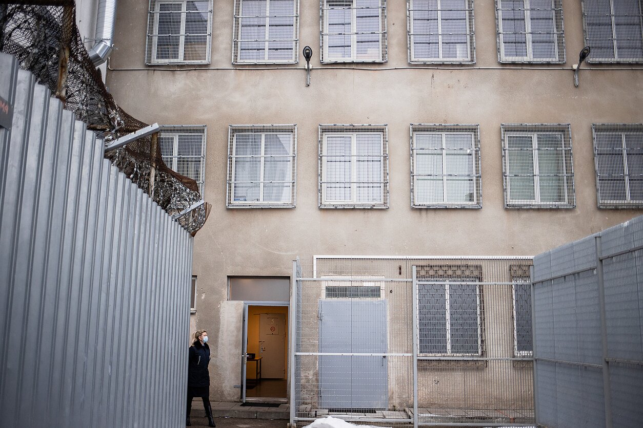 Prison guards keep watch 24 hours a day.