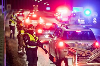 The police were checking all vehicles entering Lithuania's main towns during the holidays