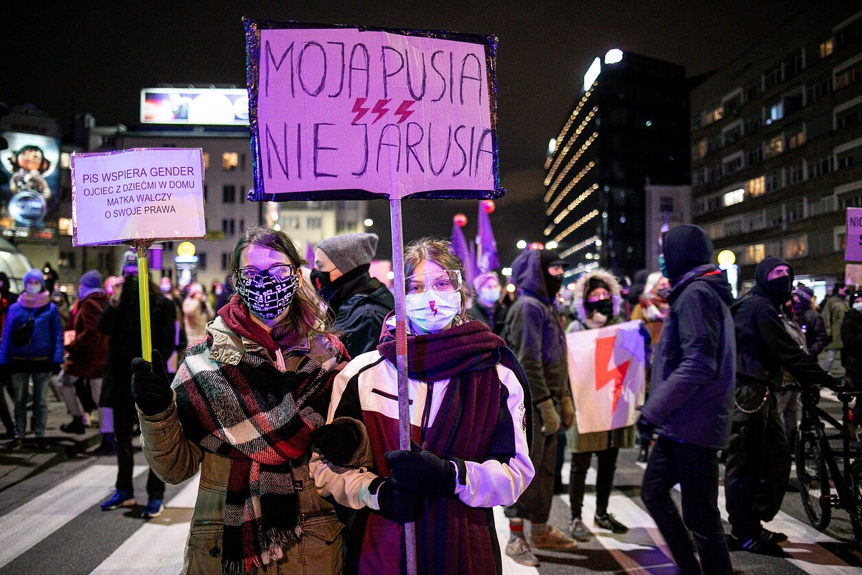 E. Blažio / LRT nuotr., Protestas Varšuvoje 2020