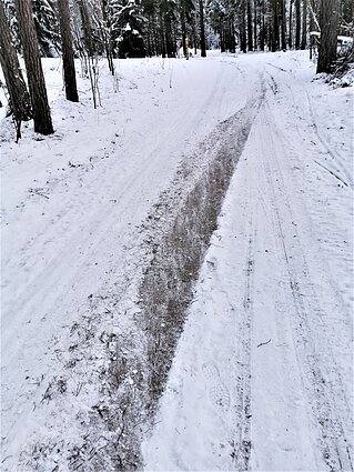 Apgadintas takas prie Urbo kalno Apgadintas takas prie Urbo kalno