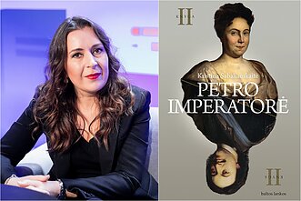 Kristina Sabaliauskaitė ir knygos viršelis Kristina Sabaliauskaitė ir knygos viršelis