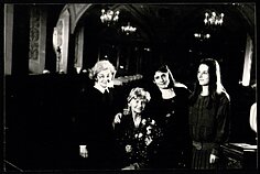 Marija Gimbutienė Vilniaus universiteto bibliotekoje su I. Lukšaite, J. Marler ir J. Merkyte 1993 m.