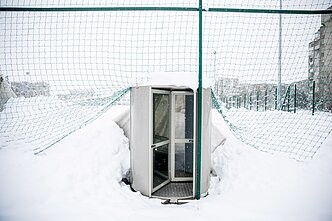 Subliuškęs Pilaitės futbolo maniežo kupolas Subliuškęs Pilaitės futbolo maniežo kupolas