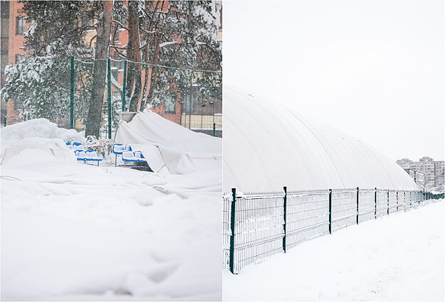 Nuostoliai dėl sniego: elektros šalyje neturi apie 50 tūkst. gyventojų, pavojus kilo futbolo maniežams