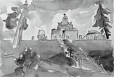 Liškiavos architektūrinis ansamblis, akvarelė Liškiavos architektūrinis ansamblis, akvarelė