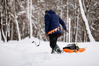 Žvejai, žiema, ledas, sniegas