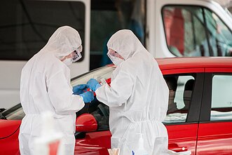 Mobilusis punktas koronaviruso ėminiams rinkti