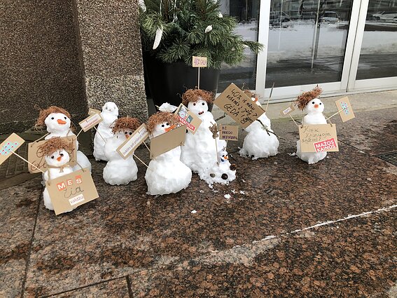 Protestas prie Klaipėdos rajono savivaldybės