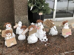 Protestas prie Klaipėdos rajono savivaldybės