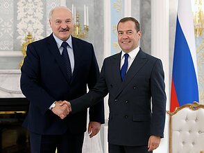 Dmitrijus Medvedevas ir Aliaksandras Lukašenka