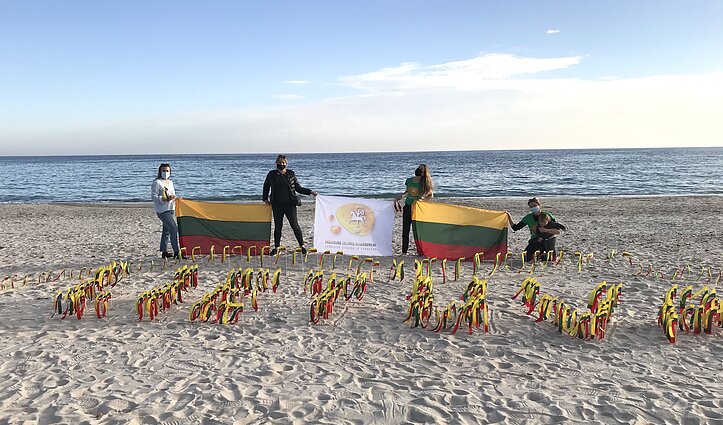 Italijos lietuvių akcijos akimirka