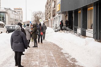 Queues form outside second-hand clothing stores in Vilnius