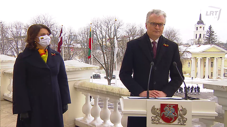 Trijų Baltijos valstybių vėliavų pakėlimo ceremonija. Lietuvos Respublikos Prezidento kalba