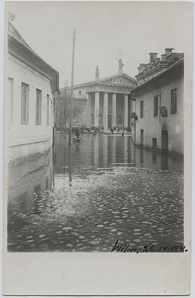  Potvynis Vilniuje 1931 m. Katedra nuo Tilto gatvės