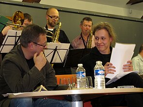 Poetas Gintaras Grajauskas su sūnumi poetu Dovydu Grajausku (2013)