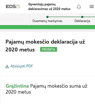 Pateikta deklaracija