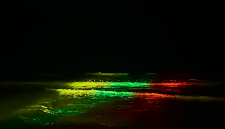 Lietuvos Nepriklausomybės atkūrimo dienos proga Ramusis vandenynas nušvito trispalvėmis bangomis