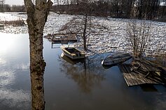 The river after it burst through its banks. The river after it burst through its banks.
