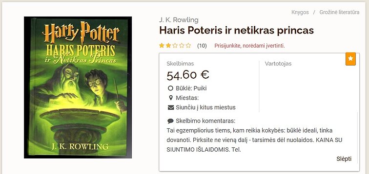 Skelbimas, parduodama knyga Skelbimas, parduodama knyga
