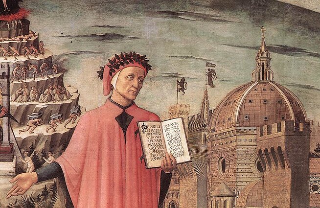 Domenico di Michelino paveikslas „Florencija“, Dantė Aligheris, 1465 m.