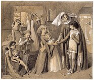 Simeonas Solomonas, „Pirmasis Dantės susitikimas su Beatriče“ (1863)
