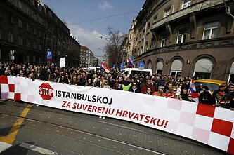 Protestai prieš Stambulo konvenciją Kroatijoje. 2018 metai.