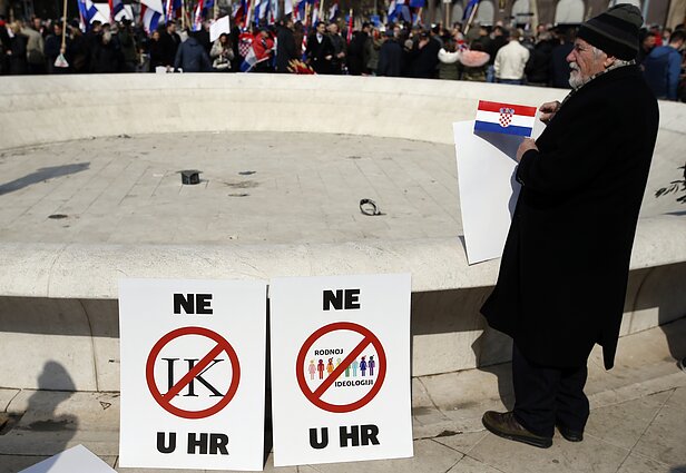 Protestai prieš Stambulo konvenciją Kroatijoje. 2018 metai.