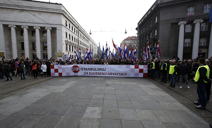 Protestai prieš Stambulo konvenciją Kroatijoje. 2018 metai.