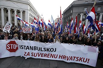 Protestai prieš Stambulo konvenciją Kroatijoje. 2018 metai.