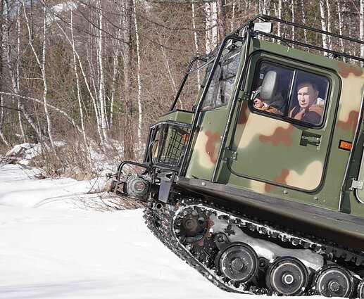 Russian President Vladimir Putin during a photo shoot in Siberia.