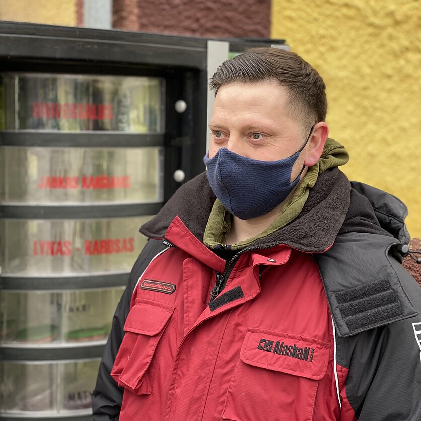 E. Kubilius, Masalų aparatą Joniškyje pastatęs ugniagests Donatas Lekavičius