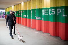 Lietuvos vėliavos spalvomis nudažyta požeminė perėja Lietuvos vėliavos spalvomis nudažyta požeminė perėja