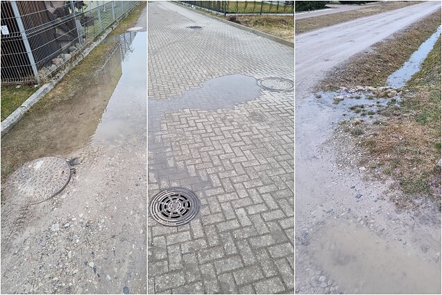 Į paviršių iškilęs nuotekų vanduo Romainių mikrorajone