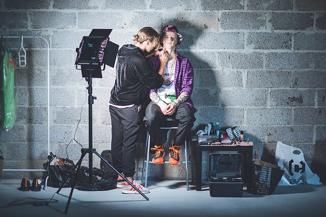 Grupės „Antikvariniai Kašpirovskio dantys“ klipo filmavimo akimirka